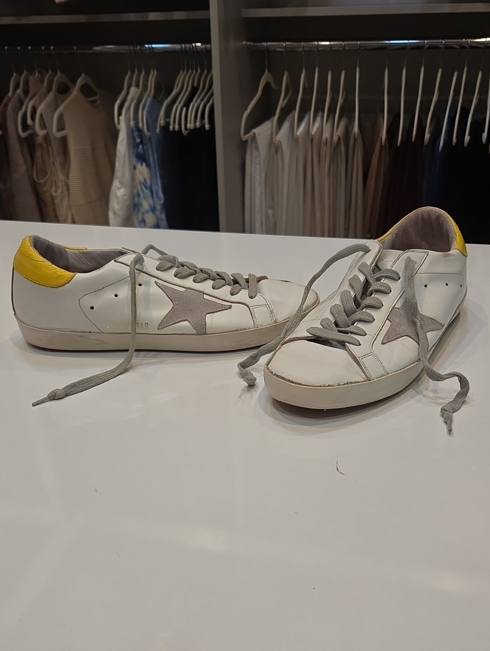 Women's AUTHENTIC Super-Star GOLDEN GOOSE YELLOW leather SNEAKERS SHOES $580